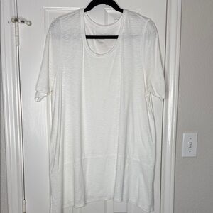 J. Jill Cream Pima Dipped-Hem Tunic XL